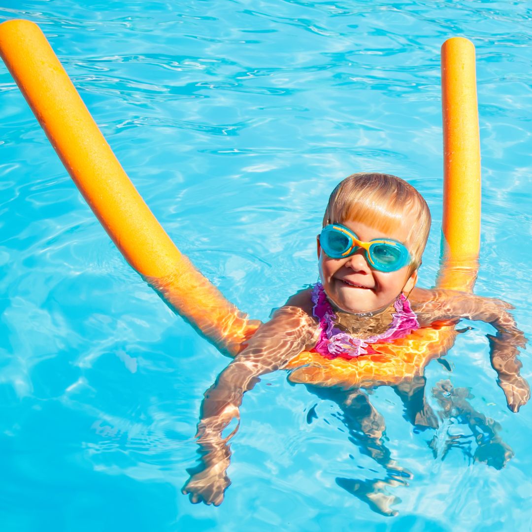 Child performing hydrotherapy exercises